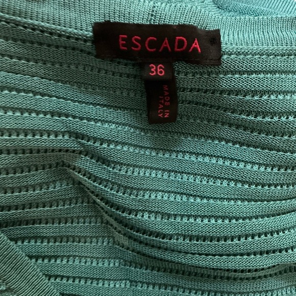 Escada Green Cardigan V-Neck Sweater Italian Size 36- In US Size Small/6 - Picture 9 of 11